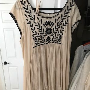 Free People embroidered high low dress